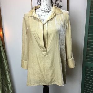 Sundance Soft Yellow Velvet Pullover Blouse